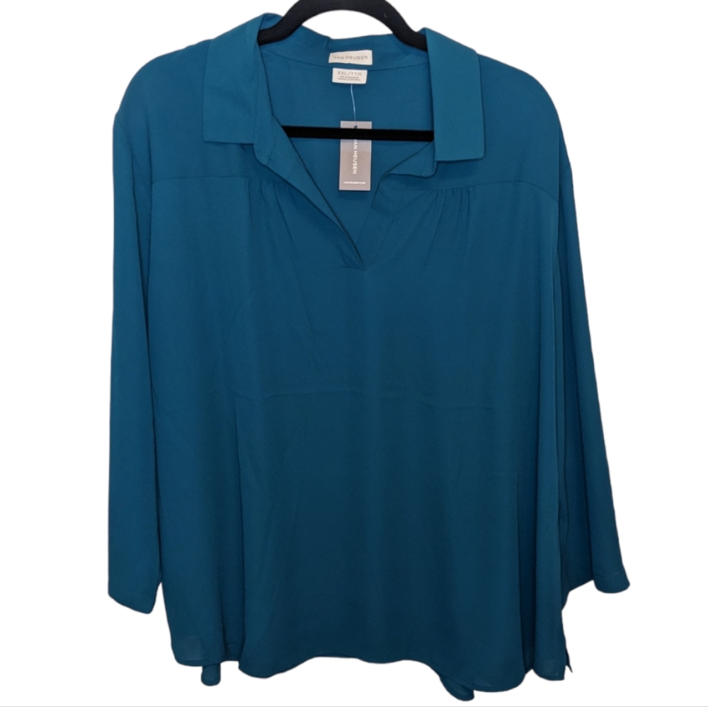 NWT Van Heusen Blue Long Sleeve Blouse 💙✨